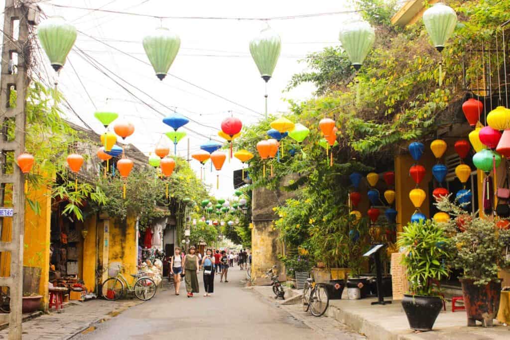 Lantern-lined street in Hoi An Ancient Town
