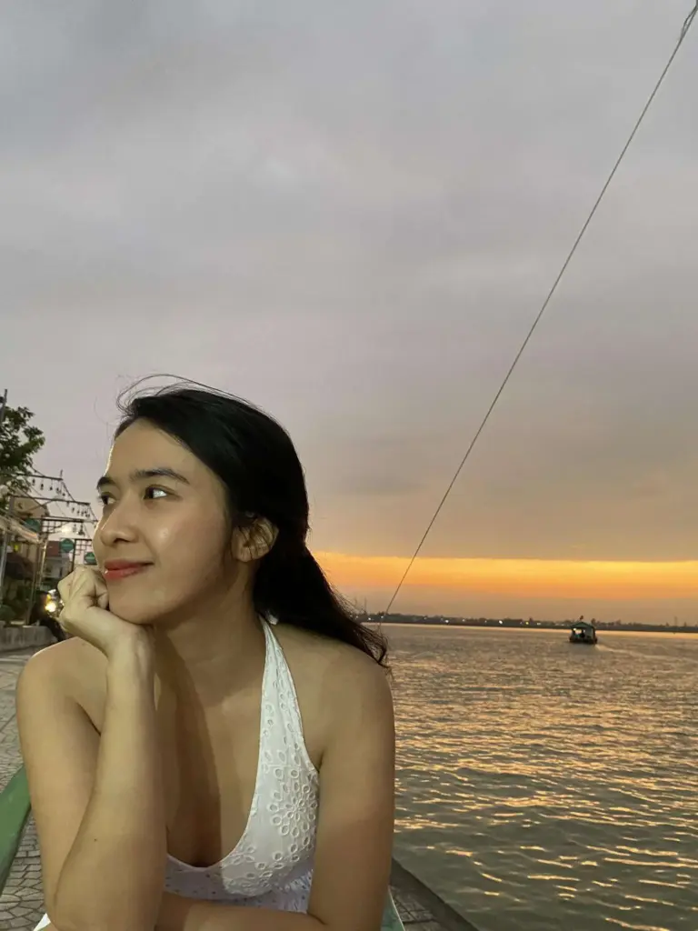 Sunset view from a riverside restaurant on Luong Nhu Bich street, Cam Nam, Hoi An